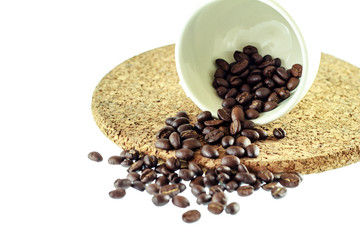 Cup with coffee beans