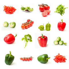 composition légumes rouges et verts