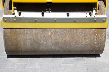 Road rollers during asphalt compaction works
