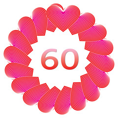 Happy birthday sign for 60 years