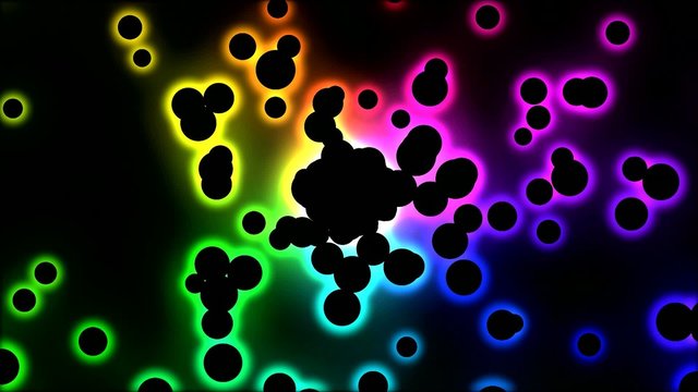 Abstract Black Glowing Particles - Loop Rainbow