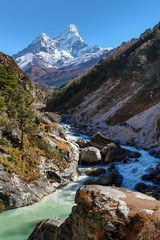 Ama Dablam mountain view in Nepal