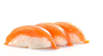Salmon sushi nigiri isolated