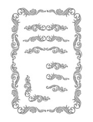 Frame floral, art vector decoration