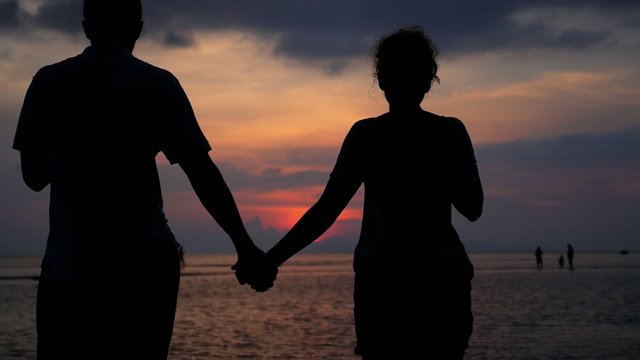 Couple in Love at Sunset - Honeymoon, Family, Vacation