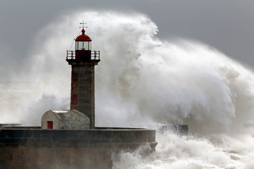 Lighthouse storm