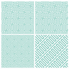 Set of four puzzle block patterns