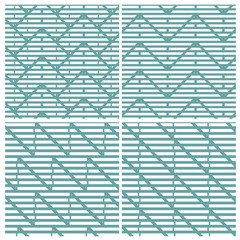 Set of four zigzag line patterns
