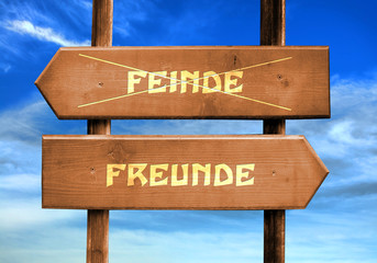 Fototapeta premium Strassenschild 29 - Freunde