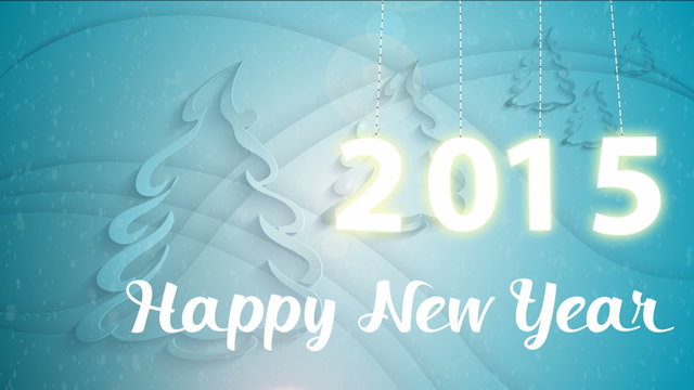 Happy new year 2015 animated card.
