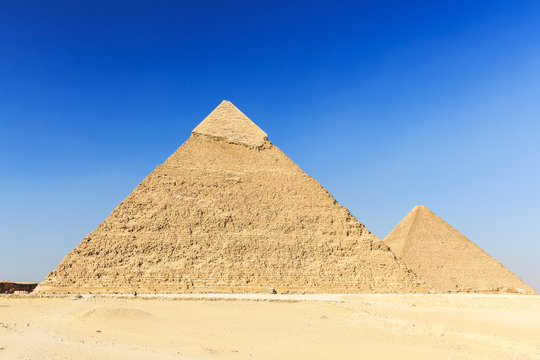 Pyramids from the Giza Plateau. Cairo, Egypt