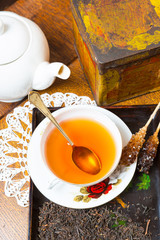 tea setting on table