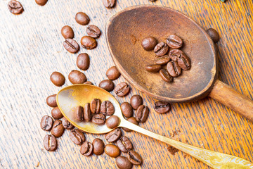 coffee beans and spoon