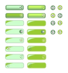 Set of buttons for web design in green design
