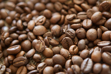 Coffee beans. Selective focus
