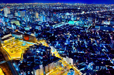 東京の住宅街の夜景