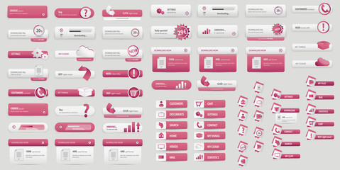 Pink big button pack