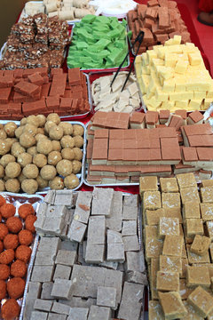 Indian sweets at market