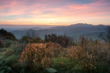 Cévennes - Levé de soleil sur les crêtes