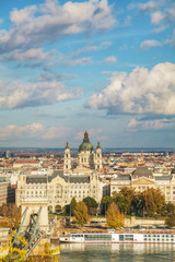 Overview of Budapest on a cloudy day