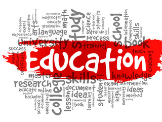 EDUCATION. Word business collage, vector background