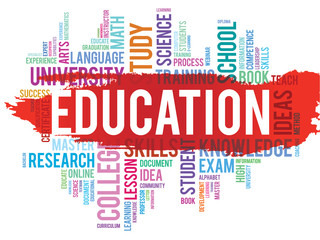 EDUCATION. Word business collage, vector background