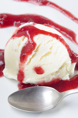 vanilla yogurt ice cream on a plate