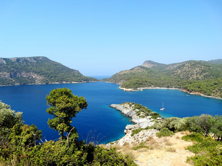 Fototapeta na wymiar coastline landscape of mediterranean sea turkey