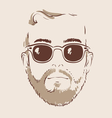 man in glasses vector illustration - 75298620