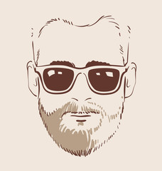man in glasses vector illustration - 75298645