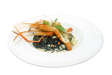 Pasta with Grilled Shrimp with Lobster