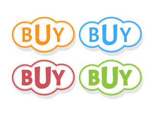 Buy word in bubble icons