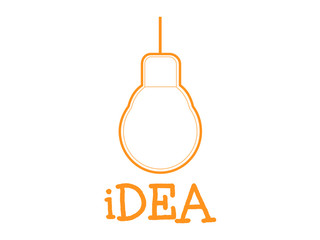Idea word with Light bulb icon