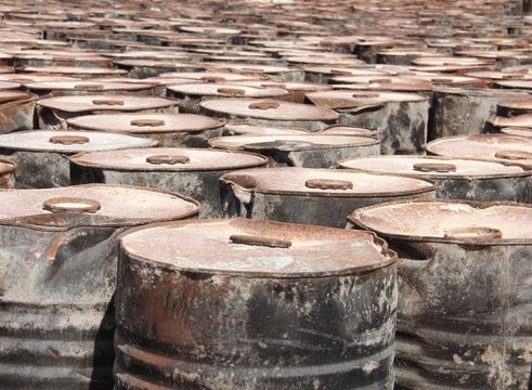 old fuel tanks that lay altogether