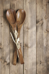 wooden spoon with a fork