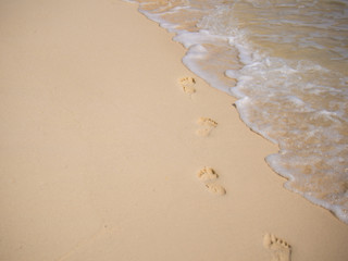 Footprints on the beach