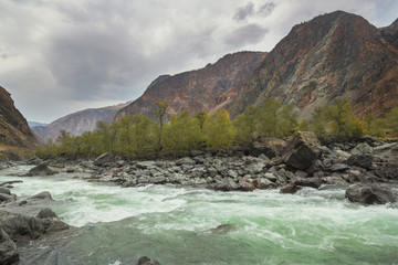 Fototapeta na wymiar River Valley Chulyshman, Altai