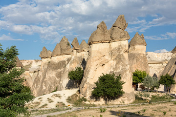 Fototapeta na wymiar Rock formations in Goreme National Park. Cappadocia, Turkey