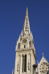 Fototapeta na wymiar Zagreb Cathedral, clock tower. Croatia.