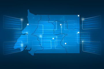Equatorial Guinea Map World map News Communication blue