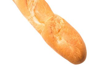 Fresh French baguette close up view