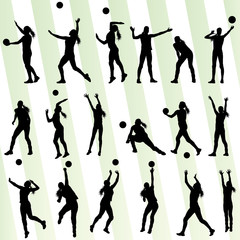 Volleyball woman player vector background
