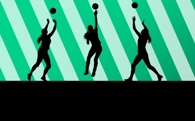 Volleyball woman player vector background