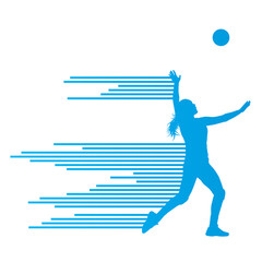 Volleyball woman player vector background