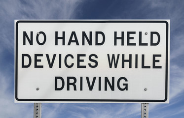 No Hand Held Devices While Driving Sign