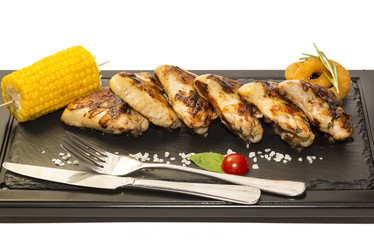 chicken wings are grilled