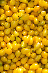 background of yellow ripe tomato closeup