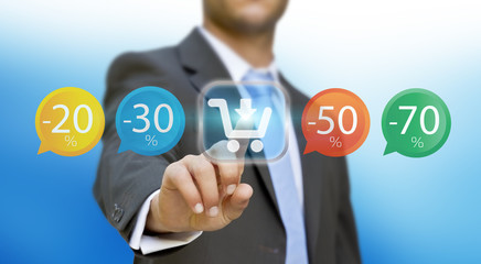 Businessman shopping online