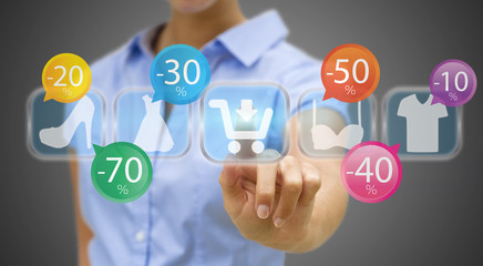 Woman shopping online