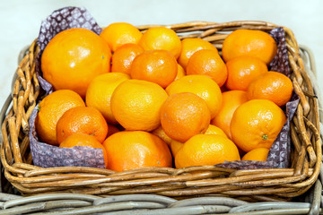 Basket of fresh mandarins